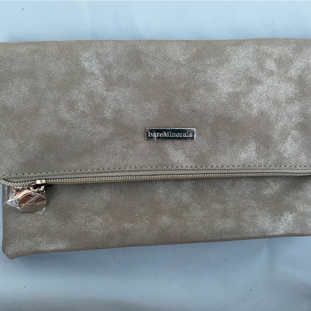 bareMinerals Silver Toned Cosmetic Travel Clutch/Bag